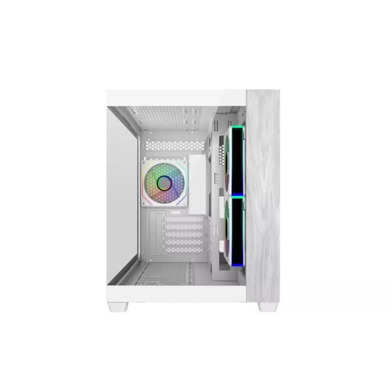 Cooler Master E481-WHNN-S00 Elite 481 WOOD bianco, mATX, pannello frontale, vetro temperato 70° vista completa
