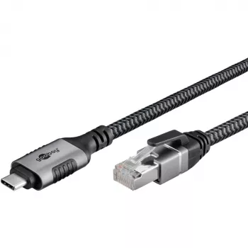 Goobay 70753 cavo USB-C a RJ45 Ethernet CAT 6 per connessione internet cablata stabile con router/modem/switch di rete/sostituisce adattatore USB a RJ45 / 1