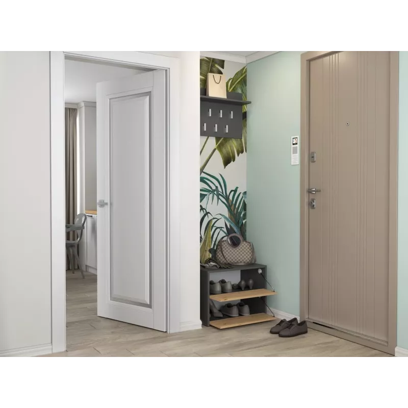 Scarpiera chiusa Top E-Shop MODO ANT/ART — antracite e rovere, truciolare