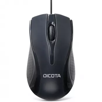 DICOTA - mouse - ambidestro - laser - 3 tasti - con filo - USB - nero (D32011)