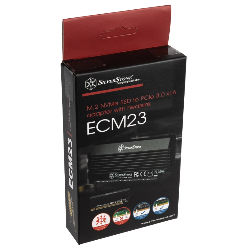 SilverStone SST-ECM23 adattatore da PCIe x4 a M.2 con dissipatore