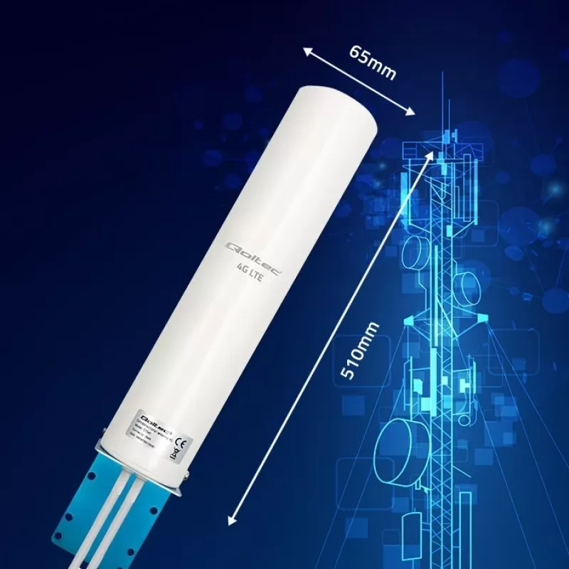 Antenna doppia 4G-LTE omnidirezionale QOLTEC 57045 12 dBi