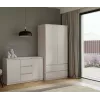 Comodino con 2 ante e 3 cassetti, colore cashmere