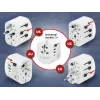 Adattatore da viaggio GEMBIRD TPA-EU2A1C15-01-W – 15W, connettore maschio Type-E, 2× USB-A + 1× USB-C, 100–250V