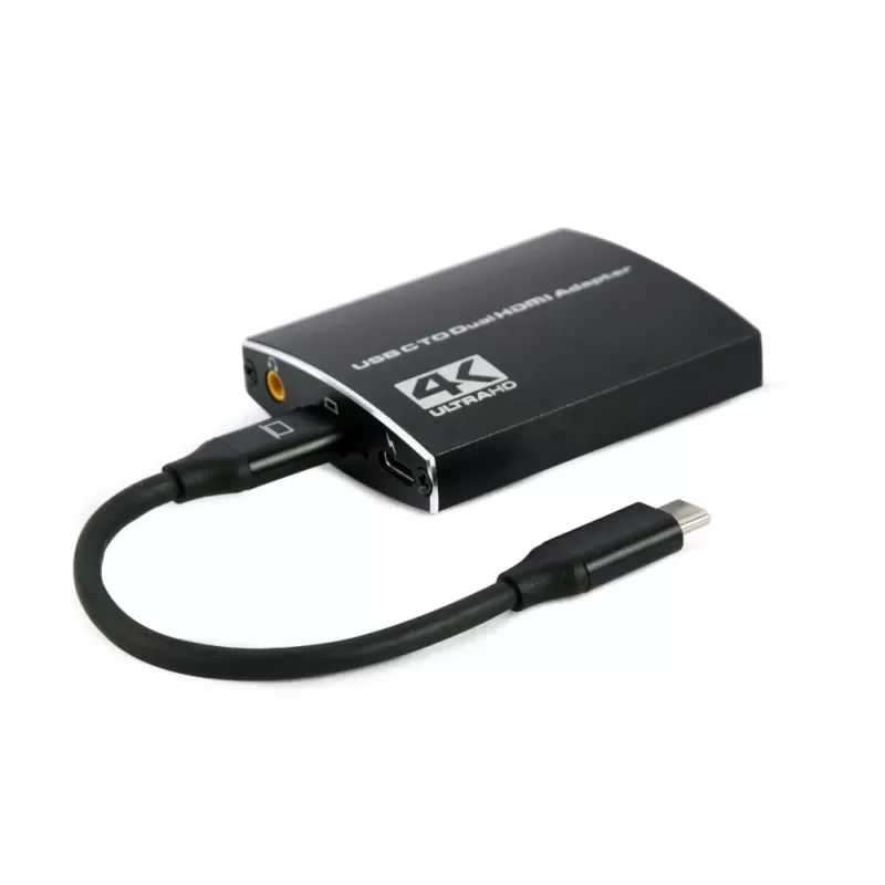 Gembird A-CM-HDMIF2-01 adattatore USB-C su doppio HDMI, 4K 60Hz, nero
