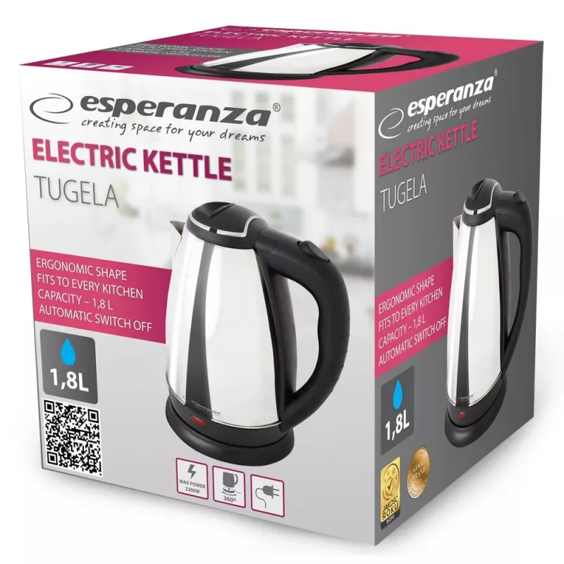 Bollitore Esperanza EKK104S 1,8 L 2200 W argento