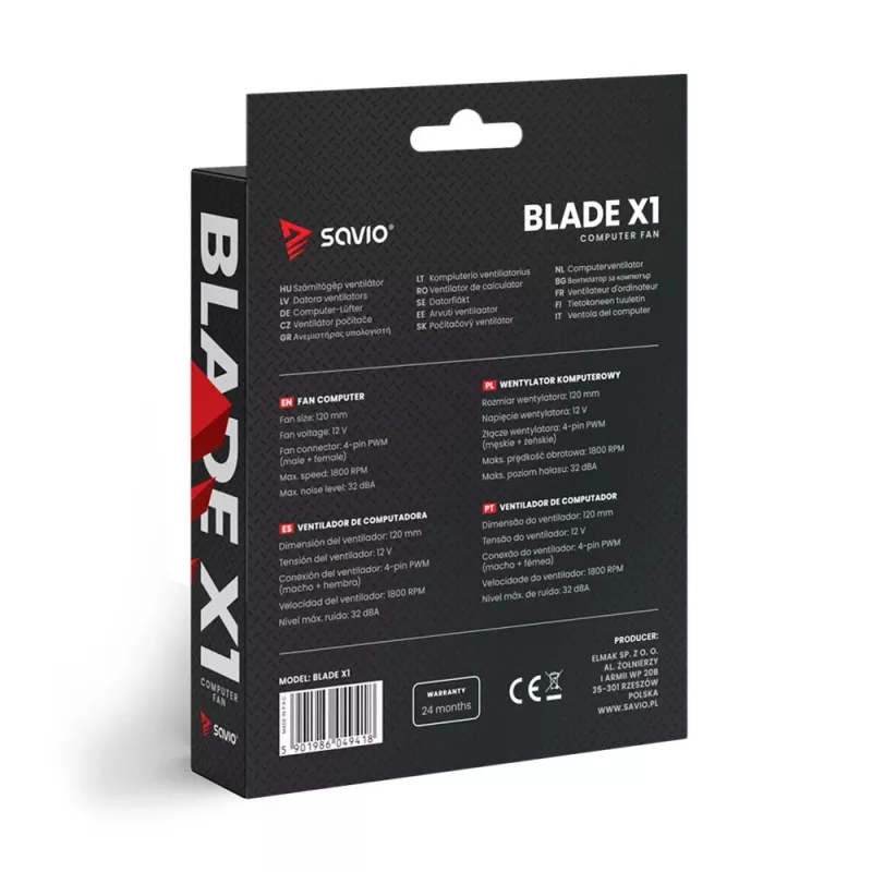 Ventola per case SAVIO SAVGBLADE 120mm PWM