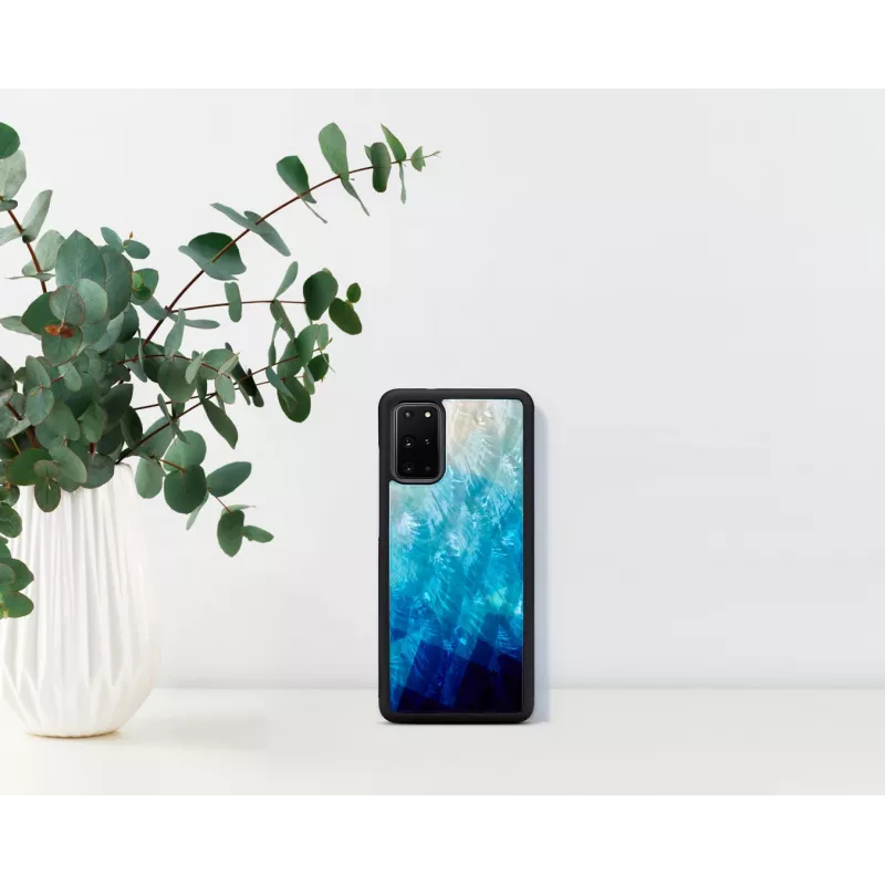 Custodia protettiva iKins per Samsung Galaxy S20+ — blue lake finitura nera