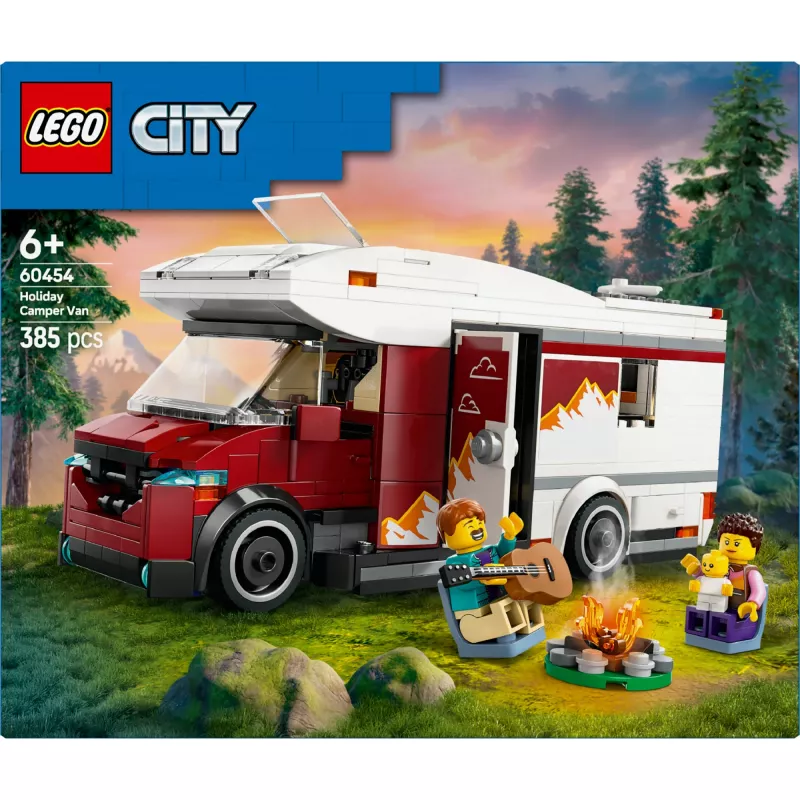 Giocattolo da costruzione LEGO City Camper avventura 60454, 385 pezzi, altezza 80 mm, per bambini da 6 anni