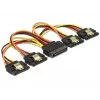 Cavo SATA DeLOCK 60156 0,15 m SATA 15 poli 4 x SATA 15 poli multicolore