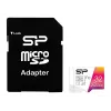 Scheda di memoria microSDHC Silicon Power 32 GB UHS-I Class 10 (lettura 100 MB/s) con adattatore, rosa