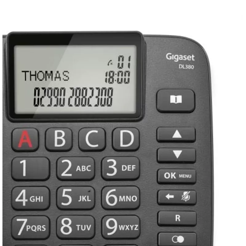 Gigaset DL380 telefono con filo, nero