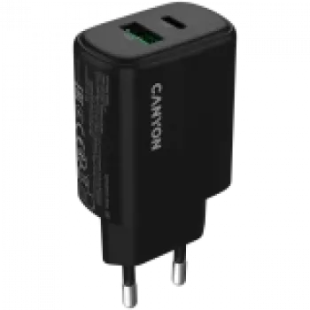 CANYON caricabatterie OnCharge 250 25W 1xPD 1xQC EU nero