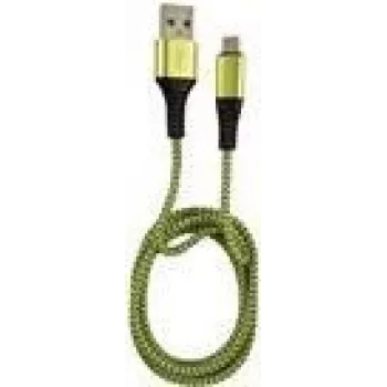 Cavo LC-POWER USB-Micro-1M-7 1 m nero/verde, USB-A a Micro-USB (LC-C-USB-MICRO-1M-7)
