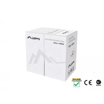 Cavo di rete LANBERG LCU5-12CU-0305-S U/UTP Cat5e 305 m, 24 AWG, grigio, guaina PVC