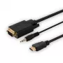 Cavo SAVIO HDMI a VGA CL-198, connettore maschio HDMI su connettore maschio VGA con audio, lunghezza 1,8 m