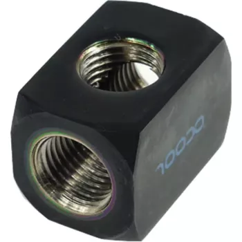 Alphacool HF Anschlussterminal TEE raccordo a T tondo G1/4 - Deep Black (17030)