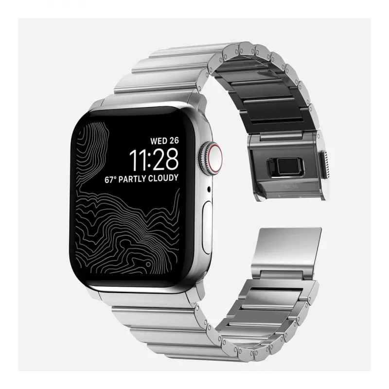 Cinturino Nomad NM1A4HSXS0 per sportwatch, acciaio inox, argento, larghezza 35 mm, 108,9 g