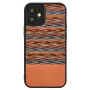 Custodia per cellulare Man and Wood per iPhone 12 mini – motivo a quadri marrone con bordo nero
