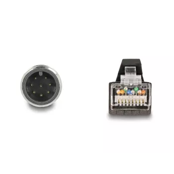 Cavo di rete DeLOCK cavo M12 A-codificato 8 poli connettore maschio su connettore maschio RJ45 PUR (TPU) 1 m