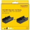 Hub USB DeLOCK 64263 Type-A 5000 Mbit/s nero