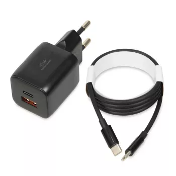 Alimentatore esterno IBOX ILUC42B 12 V 2 A, 33 W, USB-A + USB-C PD3.0, QuickCharge 3.0, universale