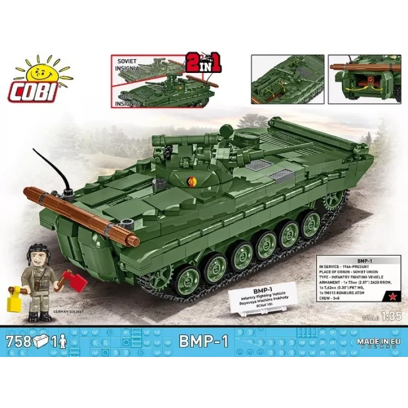 Set da costruzione Cobi Blocks BMP-1 758 pezzi – modello in scala a mattoncini