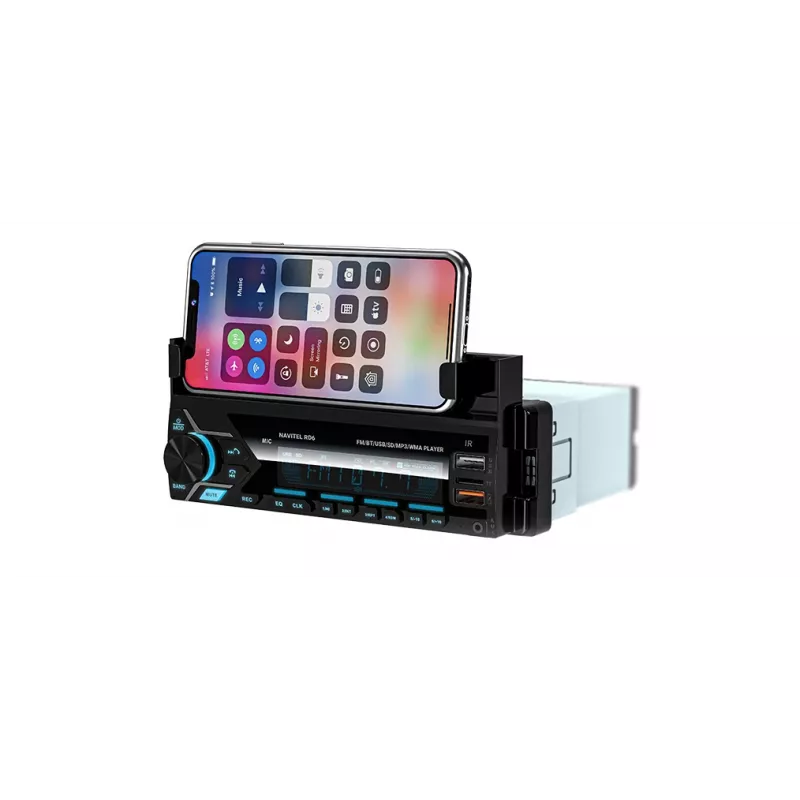 Ricevitore multimediale digitale per auto Navitel RD6 — lettore audio 4x45 W, riproduzione da fonti digitali ed esterne, installazione Single-DIN