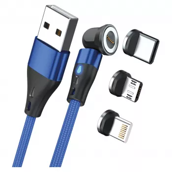 Cavo USB RealPower MagneticCharge3 2 m USB-A blu