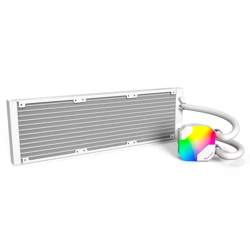 Radiatore 360mm Montech HyperFlow ARGB 360 White — radiatore per raffreddamento a liquido 360mm per PC