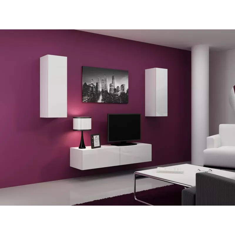 Armadietto Cama VIGO 90 chiuso 90/35/32 bianco/bianco lucido