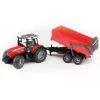Modello trattore BRUDER Massey Ferguson 7480 con rimorchio ribaltabile