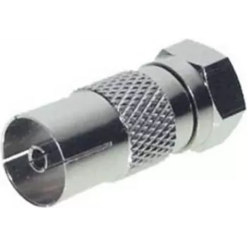Adattatore ShiverPeaks IEC femmina a F maschio modello 85321-EC per collegamenti TV e antenna