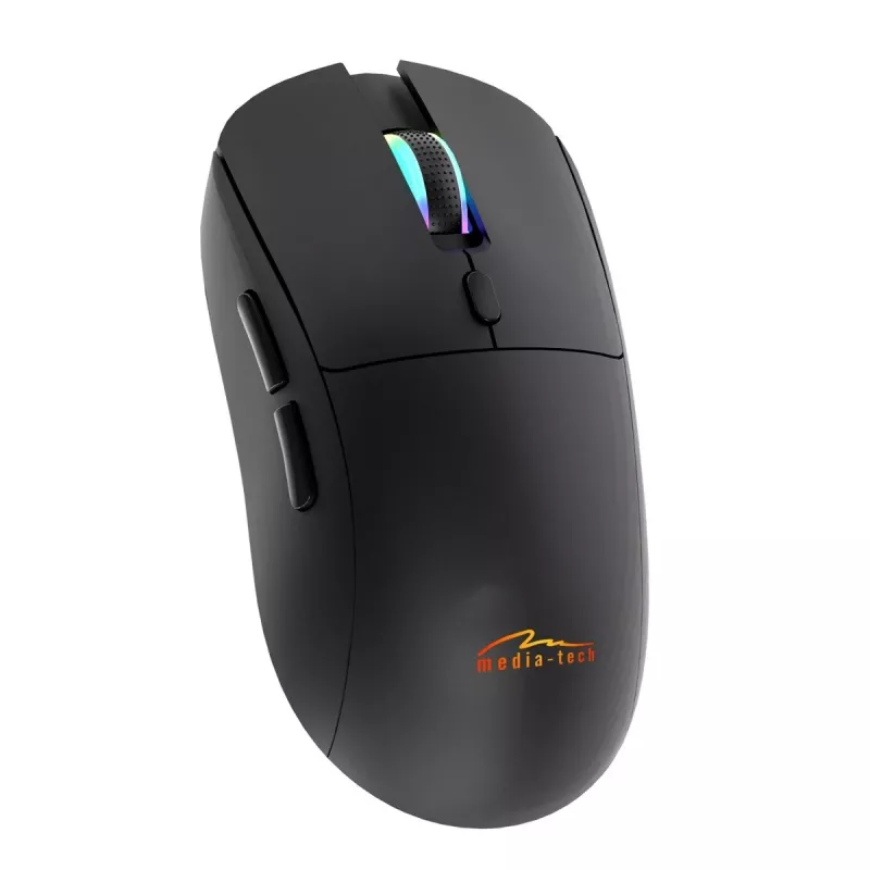 Mouse senza fili MEDIA-TECH MT1124 BT/RF Silent & Recharge — ambidestro, 3200 DPI, Bluetooth + 2,4 GHz USB, 6 tasti, ricaricabile