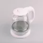 Bollitore elettrico Maestro MR-055 bianco — 1 L, 1100 W, corpo in vetro, retroilluminazione, indicatore del livello dell'acqua
