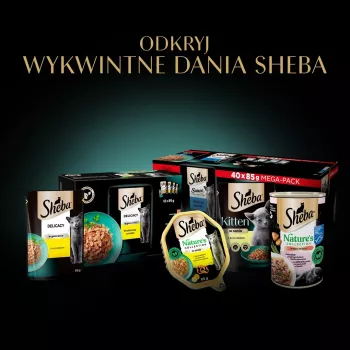 Cibo umido per gatti Sheba Selection Select Slices varietà di pollame, 40 x 85 g scatolette, 7,8% proteine, 4,8% grassi