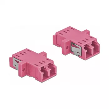 Connettore in fibra ottica LC femmina–femmina DELOCK 86537 OM4, confezione da 2