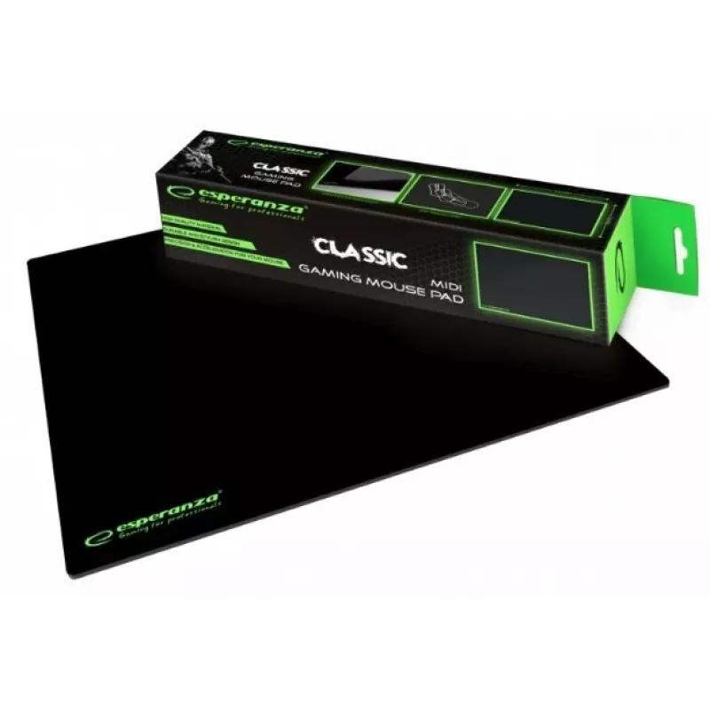 Tappetino per mouse gaming ESPERANZA EGP102K — gomma, 300×240 mm, spessore 3 mm, antiscivolo, nero