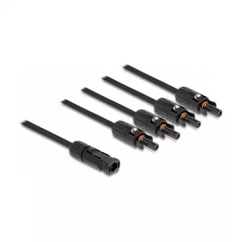 Splitter per cavi DeLOCK DL4 cavo splitter solare 1 x connettore maschio a 4 x connettore femmina 50 cm nero