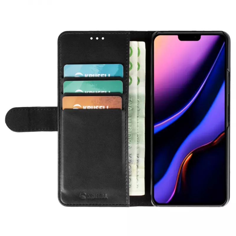 Portafoglio per telefono Krusell per Apple iPhone 12 Pro Max – nero, custodia folio con porta carte