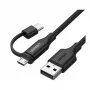 Cavo USB-A a Micro-USB e USB-C UGREEN 1 m nero — cavo di ricarica e dati a doppio connettore