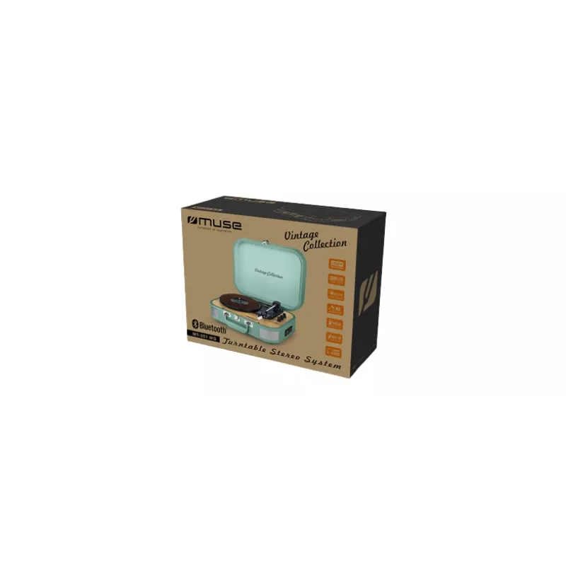 Muse MT-201WG sistema stereo con giradischi, porta USB, ingresso AUX