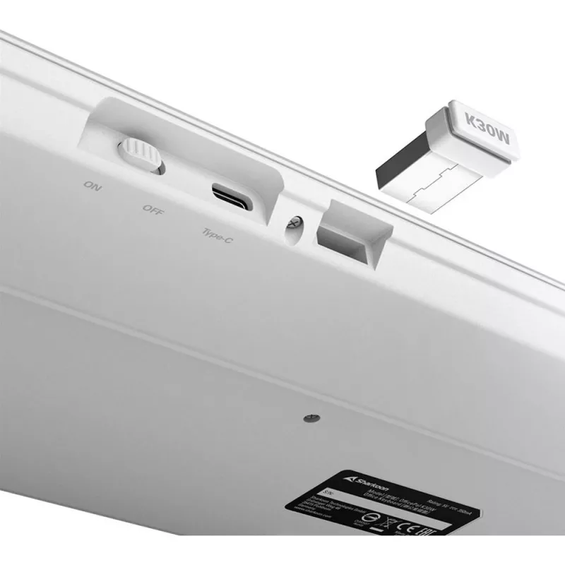 Sharkoon OfficePal K30W bianco layout DE Rubberdome