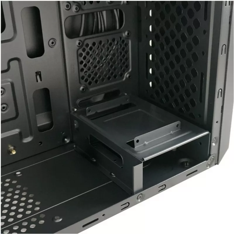 LC Power Classic 7040B - MDT - ATX - senza alimentatore - nero, alluminio spazzolato / nero - USB/audio