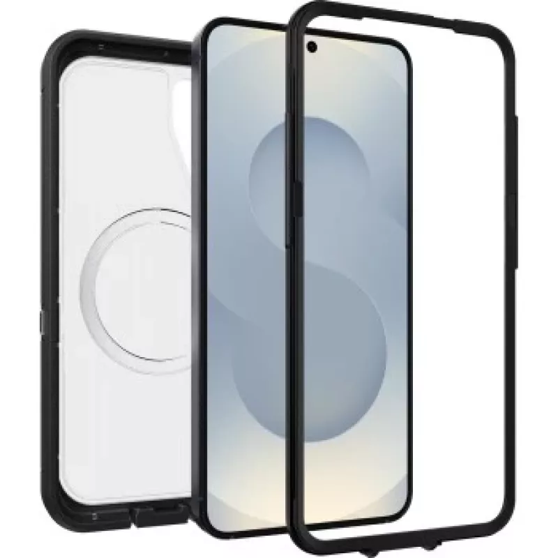 OtterBox Defender XT Clear Magnets custodia, Samsung Galaxy S25, trasparente/nero