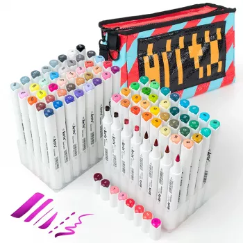 Pennarelli doppia punta Arrtx Oros — 80 colori, pennarelli dual-tip per disegno e lettering
