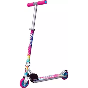 Monopattino per bambini Razor A Tie-Dye — monopattino pieghevole in alluminio a 2 ruote, manubrio regolabile, ABEC-5, carico max 65 kg