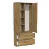 Topeshop SZAFA MALWA ART armadio camera da letto 5 ripiani 2 ante rovere