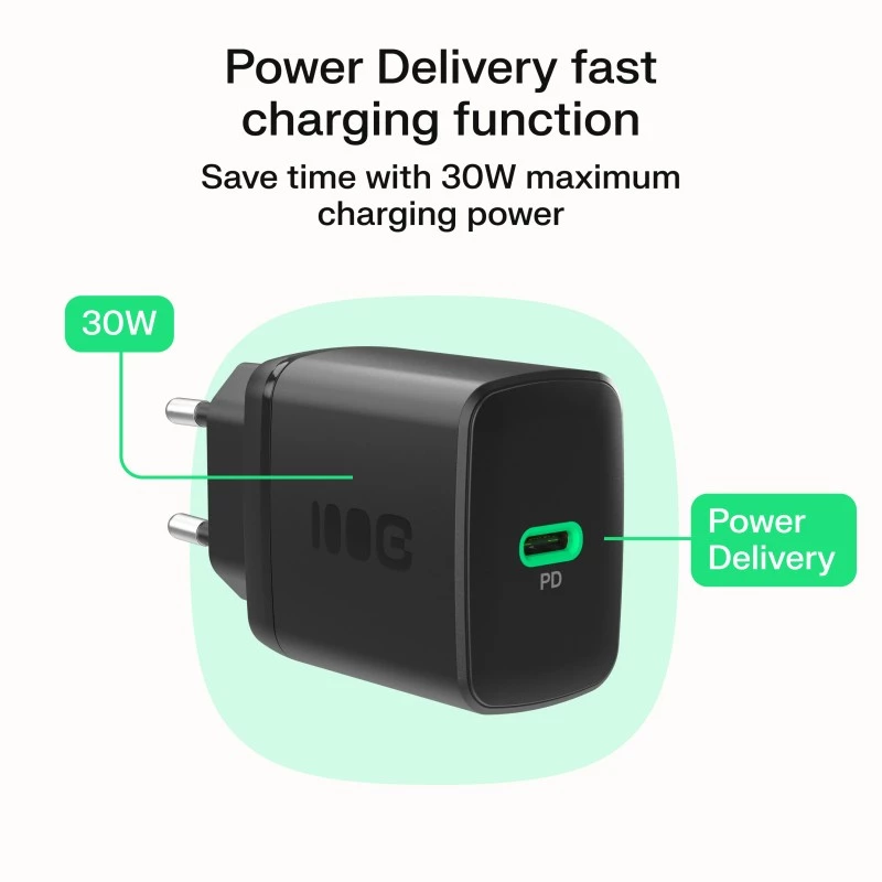 Alimentatore Green Cell PowerSource Solo30 30W nero — caricabatterie USB-C a porta singola