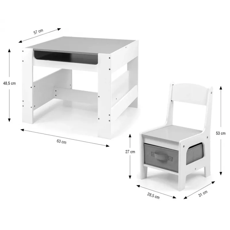 Set mobili per bambini Milly Mally Sven White – modello 5488, versione bianca